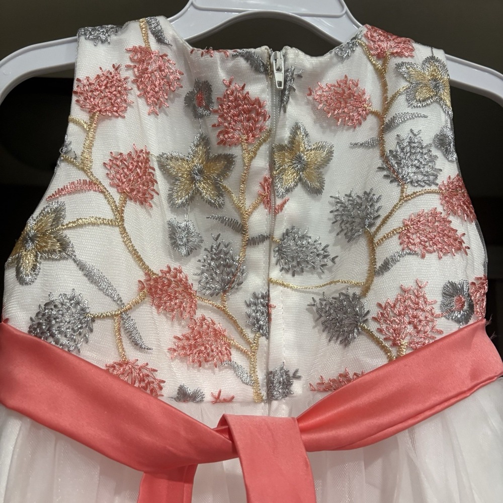 24m/2T Toddler Easter Flower Girl Lace Dress Wedding Formal Dresses Pink/peach - Picture 5 of 11